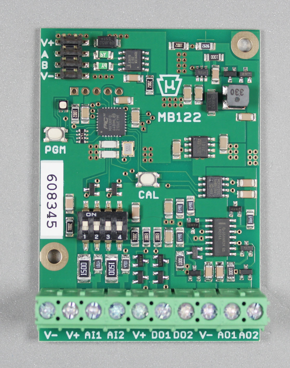 MB122 Modbus RTU I/O With Two Analog Inputs and Outputs