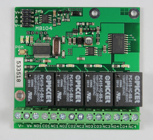MB104 Modbus RTU I/O With Four Output Relays