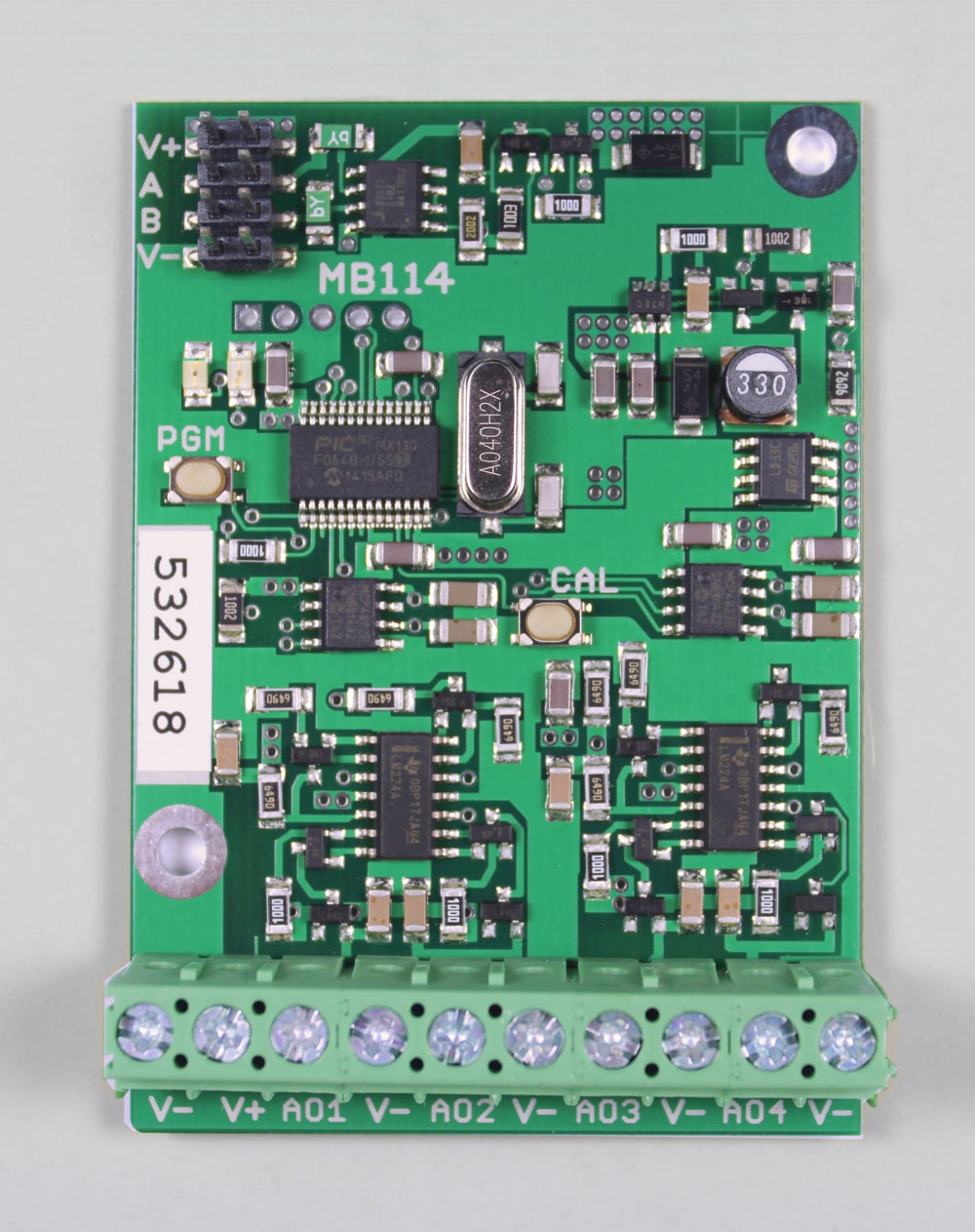 MB114 Modbus RTU I/O With Four 4/20mA Outputs