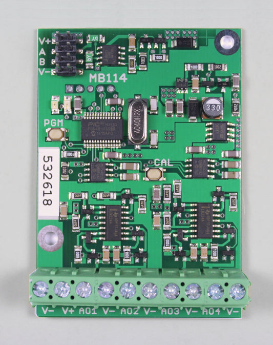 MB114 Modbus RTU I/O With Four 4/20mA Outputs