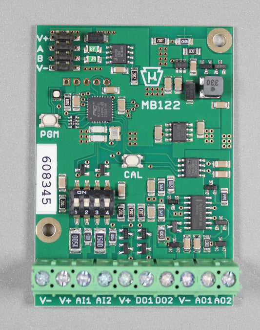 MB122 Modbus RTU I/O With Two Analog Inputs and Outputs